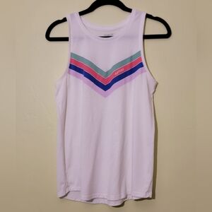 Old Navy Aspire White Tank with Pastel Chevron Stripes